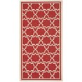 thumbnail image 1 of SAFAVIEH Courtyard Allison Geometric Bordered Indoor/Outdoor Area Rug, 2'7" x 5', Red/Bone, 1 of 11