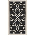thumbnail image 1 of SAFAVIEH Courtyard Allison Geometric Bordered Indoor/Outdoor Area Rug, 2' x 3'7", Black/Beige, 1 of 13
