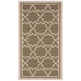 thumbnail image 1 of SAFAVIEH Courtyard Allison Geometric Bordered Indoor/Outdoor Area Rug, 2' x 3'7", Green/Beige, 1 of 9