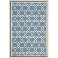 thumbnail image 1 of SAFAVIEH Courtyard Allison Geometric Bordered Indoor/Outdoor Area Rug, 4' x 5'7", Blue/Beige, 1 of 5