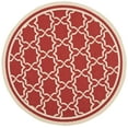 thumbnail image 1 of SAFAVIEH Courtyard Allison Geometric Bordered Indoor/Outdoor Area Rug, 5'3" x 5'3" Round, Red/Bone, 1 of 5