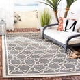 thumbnail image 1 of SAFAVIEH Courtyard Allison Geometric Bordered Indoor/Outdoor Area Rug, 5'3" x 5'3" Square, Anthracite/Beige, 1 of 9