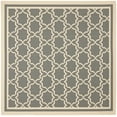 thumbnail image 1 of SAFAVIEH Courtyard Allison Geometric Bordered Indoor/Outdoor Area Rug, 5'3" x 5'3" Square, Anthracite/Beige, 1 of 4