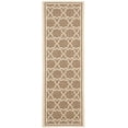 thumbnail image 1 of SAFAVIEH Courtyard Allison Geometric Bordered Indoor/Outdoor Runner Rug, 2'3" x 6'7", Brown/Bone, 1 of 4