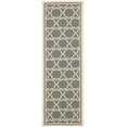 thumbnail image 1 of SAFAVIEH Courtyard Allison Geometric Bordered Indoor/Outdoor Runner Rug, 2'4" x 12', Anthracite/Beige, 1 of 4