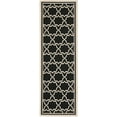 thumbnail image 1 of SAFAVIEH Courtyard Allison Geometric Bordered Indoor/Outdoor Runner Rug, 2'4" x 14', Black/Beige, 1 of 11