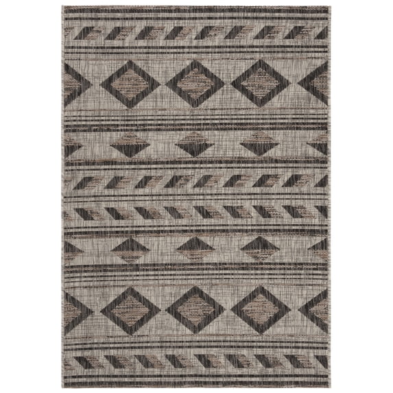 Safavieh Courtyard Allycia Geometric Indoor/Outdoor Area Rug, Gray/Black, 2'7" x 5'