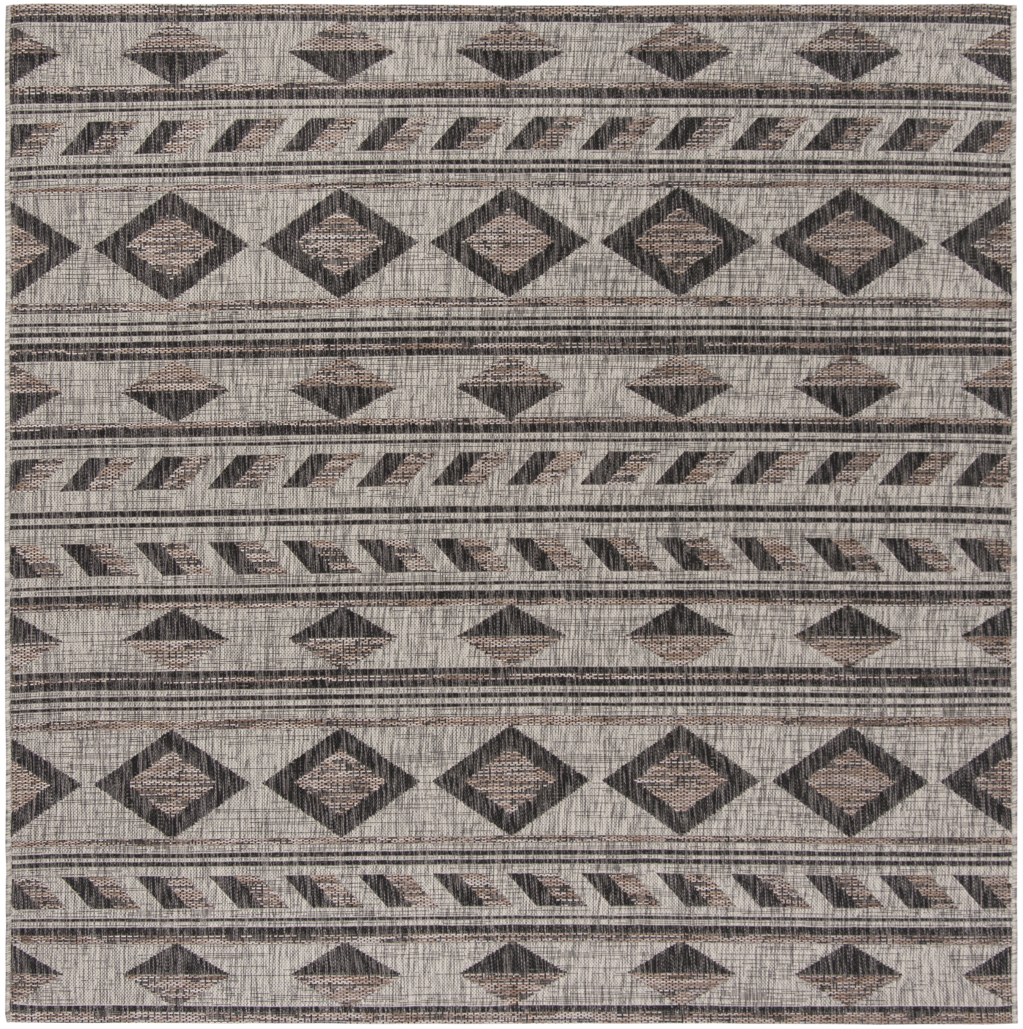Safavieh Courtyard Allycia Geometric Indoor/Outdoor Area Rug, Gray/Black, 6'7" x 6'7" Square