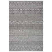 SAFAVIEH Courtyard Altan Geometric Indoor/Outdoor Area Rug, 5'3" x 7'7", Black/Grey