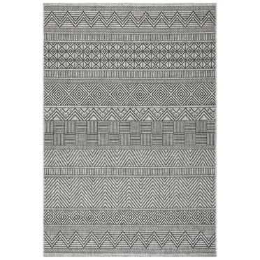 SAFAVIEH Courtyard Altan Geometric Indoor/Outdoor Area Rug, Black/Grey, 2' x 3'7"