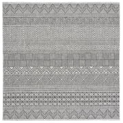 SAFAVIEH Courtyard Altan Geometric Indoor/Outdoor Area Rug, Black/Grey, 6'7" x 6'7" Square