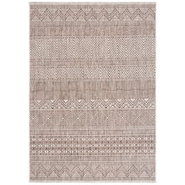 SAFAVIEH Courtyard Altan Geometric Indoor/Outdoor Area Rug, Grey/Brown, 5'3" x 7'7"