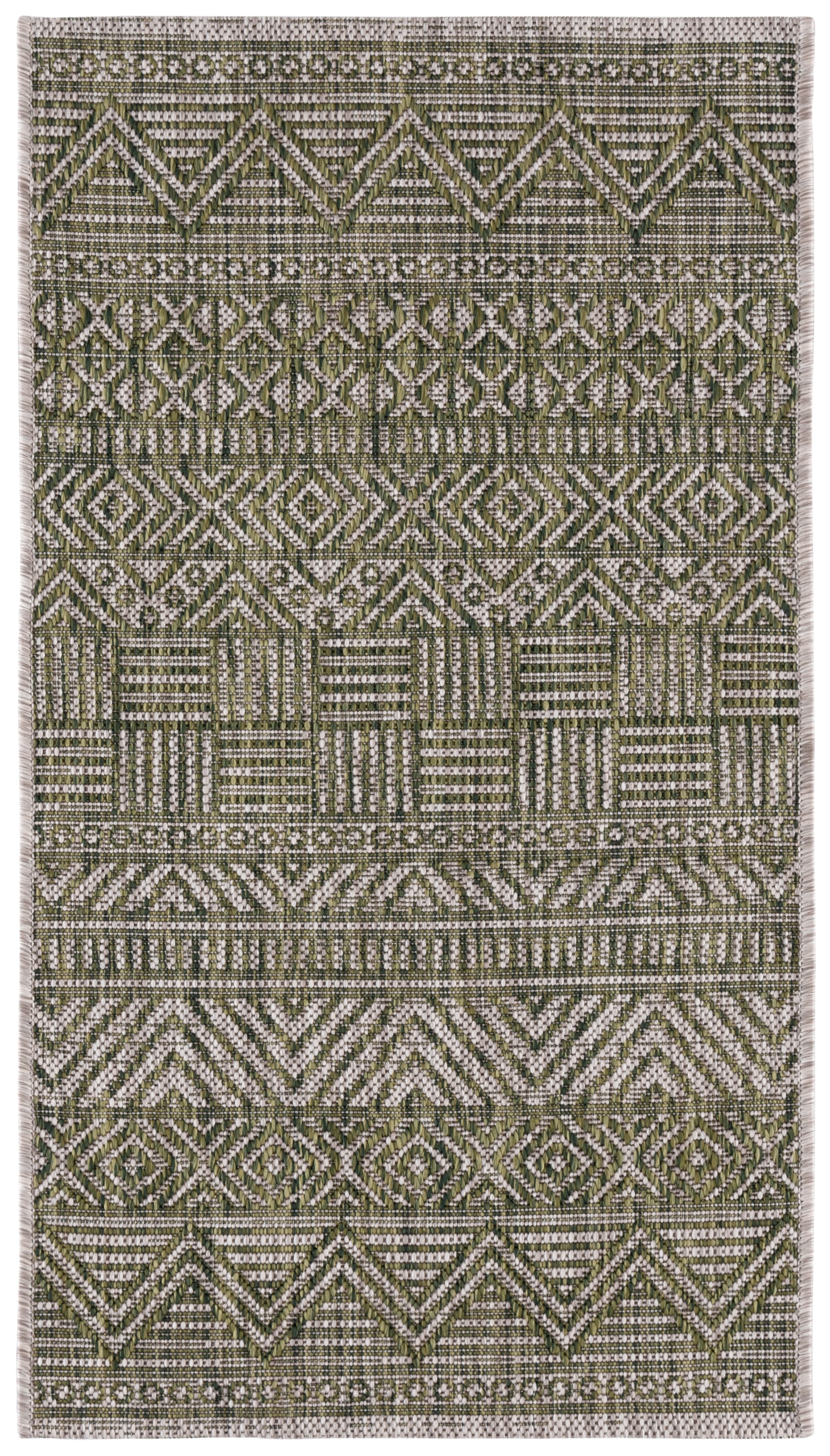 SAFAVIEH Courtyard Altan Geometric Indoor/Outdoor Area Rug, Grey/Olive ...