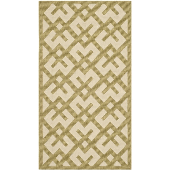 Safavieh Courtyard Alvin Geometric Indoor/Outdoor Area Rug, Beige/Green, 2' x 3'7"
