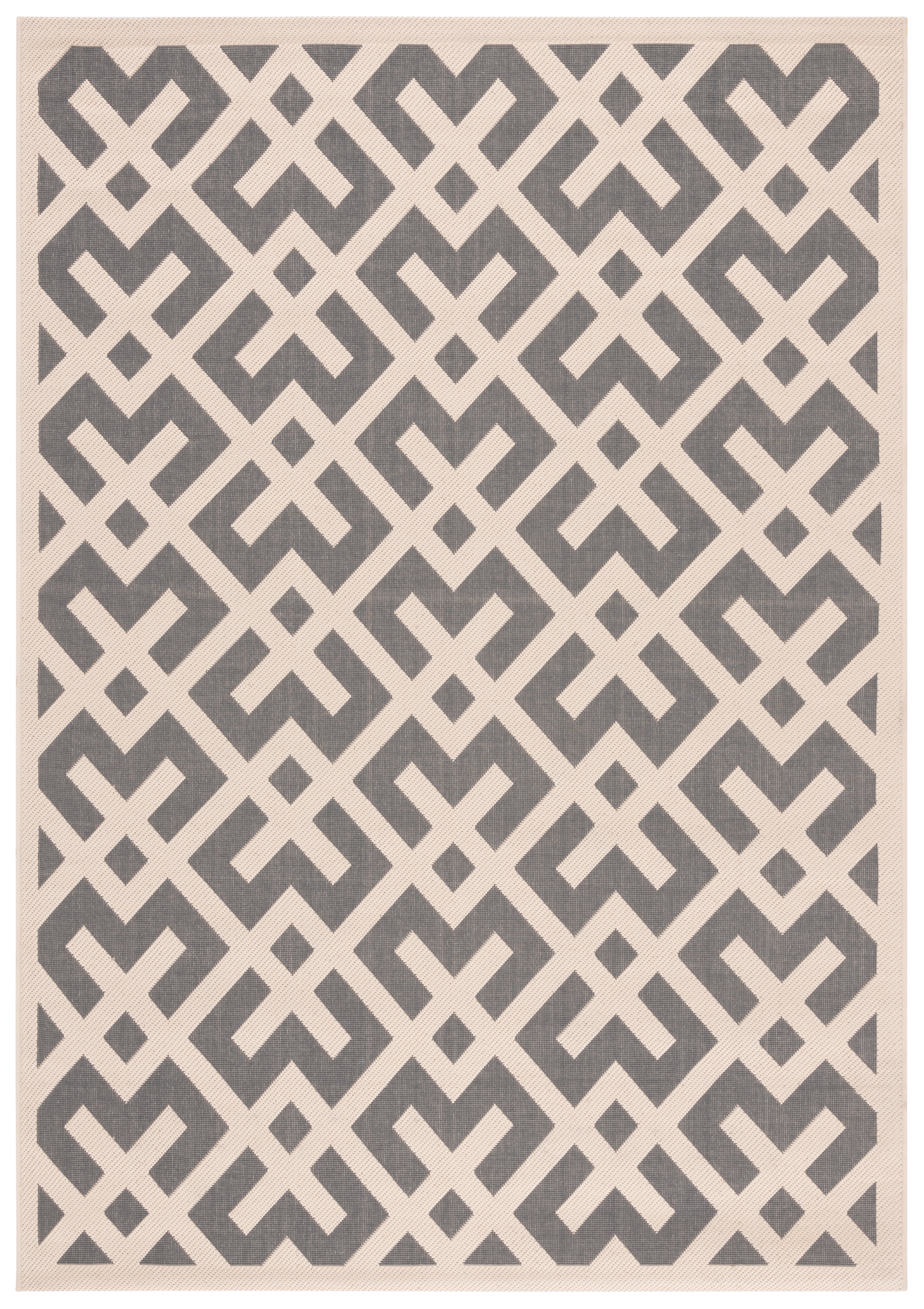 Safavieh Courtyard Alvin Geometric Indoor/Outdoor Area Rug, Gray/Bone, 5'3" x 7'7"