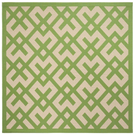 Safavieh Courtyard Alvin Geometric Indoor/Outdoor Area Rug, Beige/Green, 6'7" x 6'7" Square