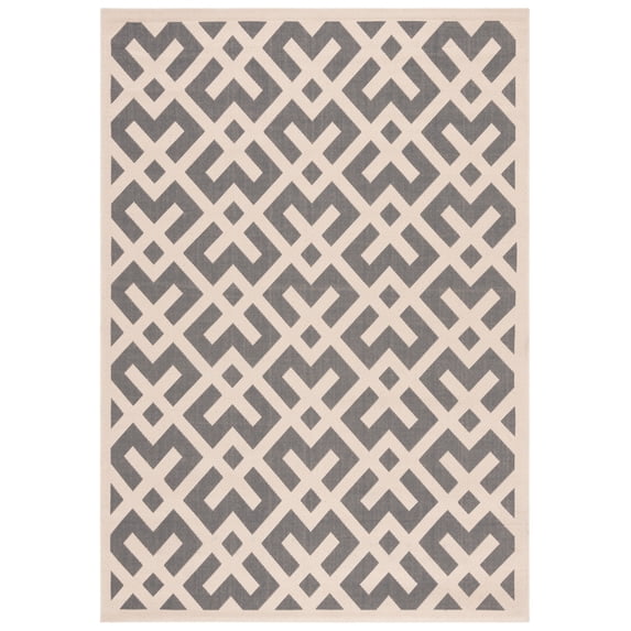 Safavieh Courtyard Alvin Geometric Indoor/Outdoor Area Rug, Gray/Bone, 6'7" x 9'6"