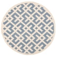 thumbnail image 1 of Safavieh Courtyard Alvin Geometric Indoor/Outdoor Area Rug, Blue/Bone, 7'10" x 7'10" Round, 1 of 10