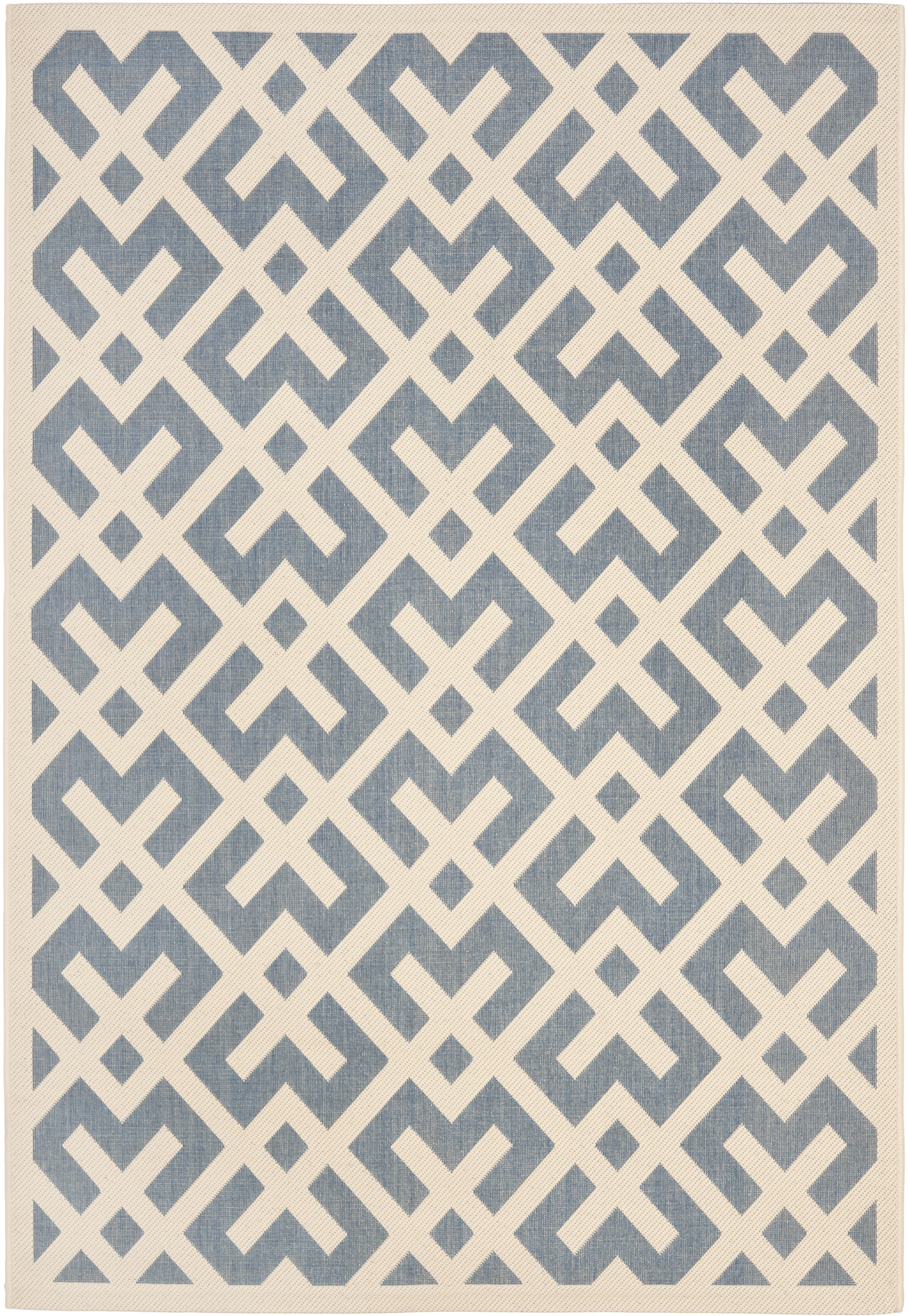 Safavieh Courtyard Alvin Geometric Indoor/Outdoor Area Rug, Blue/Bone, 8' x 11'