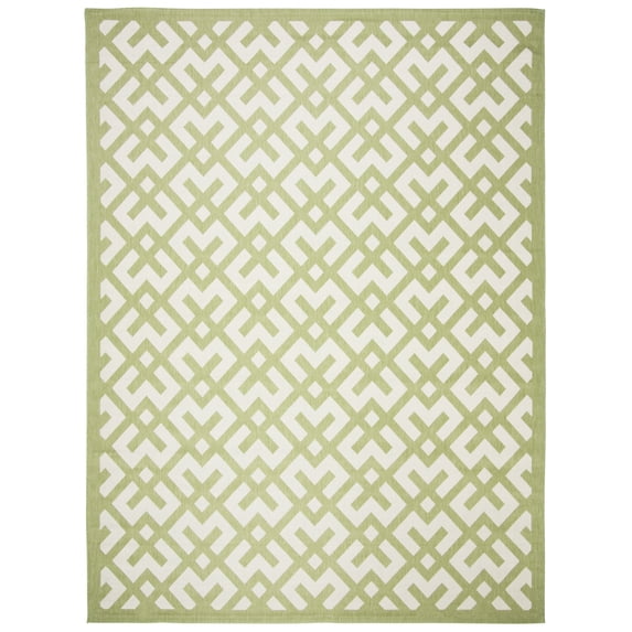 Safavieh Courtyard Alvin Geometric Indoor/Outdoor Area Rug, Beige/Green, 9' x 12'
