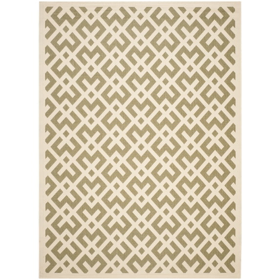Safavieh Courtyard Alvin Geometric Indoor/Outdoor Area Rug, Green/Bone, 9' x 12'