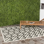 Safavieh Courtyard Alvin Geometric Indoor/Outdoor Area Rug, Black/Beige, 5'3" x 7'7"
