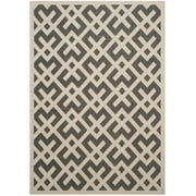 Safavieh Courtyard Alvin Geometric Indoor/Outdoor Area Rug, Black/Beige, 5'3" x 7'7"
