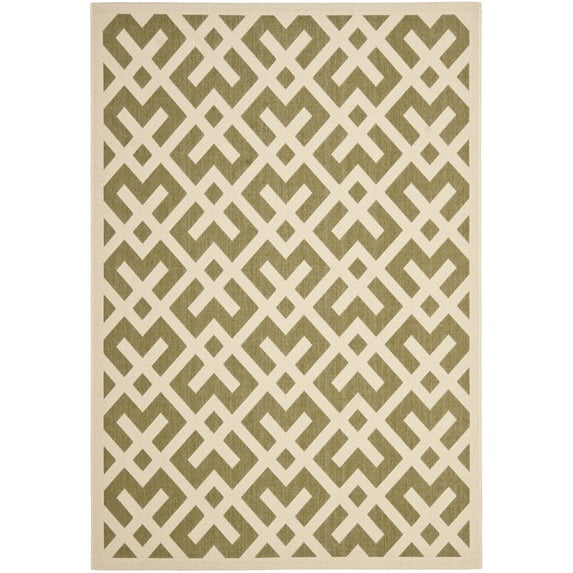 Safavieh Courtyard Alvin Geometric Indoor/Outdoor Area Rug, Green/Bone, 5'3" x 7'7"
