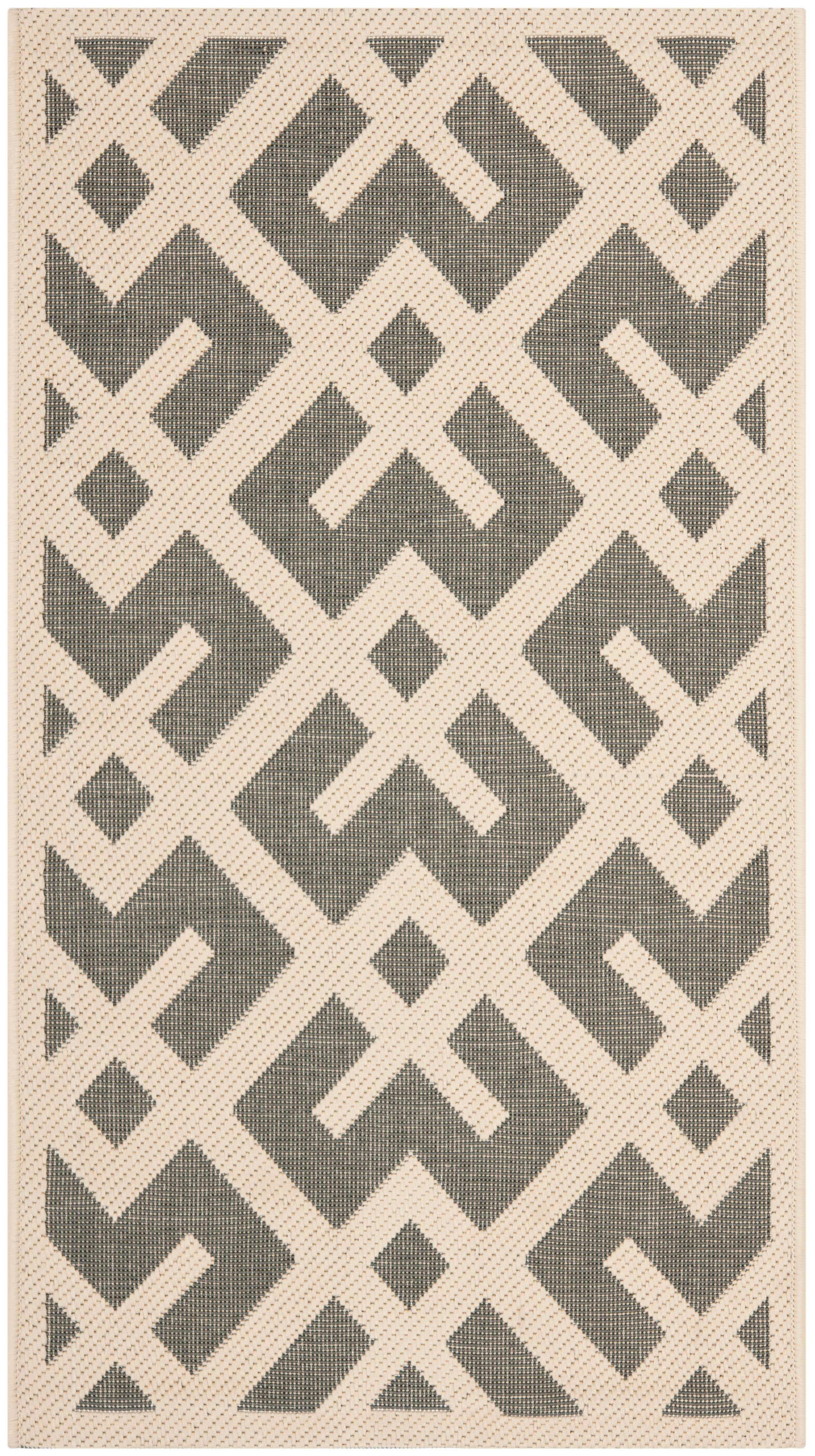 Metro-Modern Grey/Bone Rectangular Synthetic Easy-Care Rug