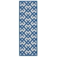 thumbnail image 1 of Safavieh Courtyard Alvin Geometric Indoor/Outdoor Runner Rug, Navy/Beige, 2'3" x 10', 1 of 8