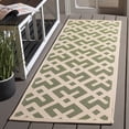 thumbnail image 1 of Safavieh Courtyard Alvin Geometric Indoor/Outdoor Runner Rug, Green/Bone, 2'3" x 12', 1 of 9