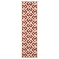thumbnail image 1 of Safavieh Courtyard Alvin Geometric Indoor/Outdoor Runner Rug, Red/Bone, 2'3" x 8', 1 of 8