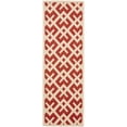 thumbnail image 1 of SAFAVIEH Courtyard Alvin Geometric Indoor/Outdoor Runner Rug, 2'3" x 8', Red/Bone, 1 of 4