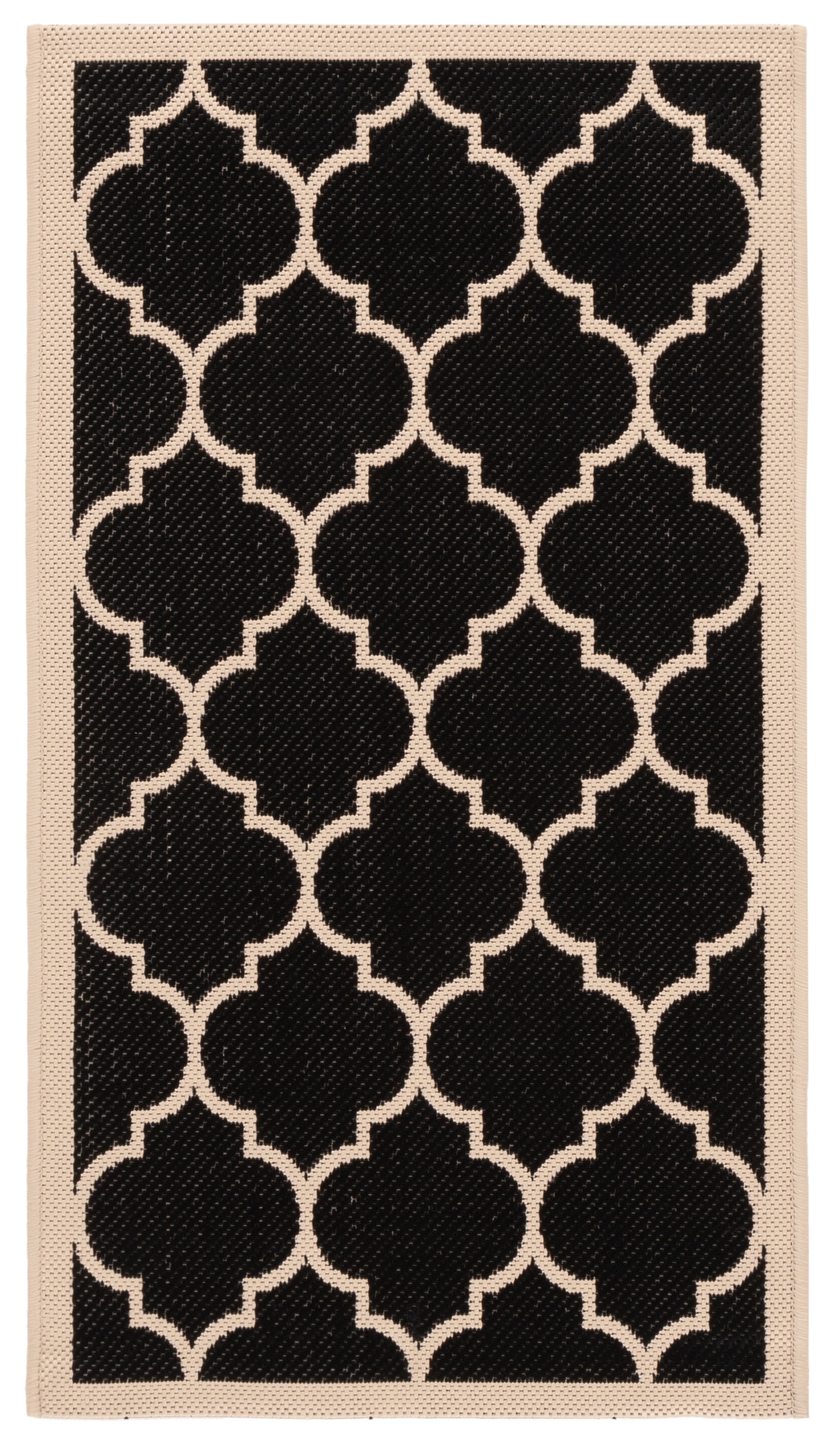 Safavieh Courtyard Alyssa Geometric Indoor/Outdoor Area Rug, Black/Beige, 2' x 3'7"