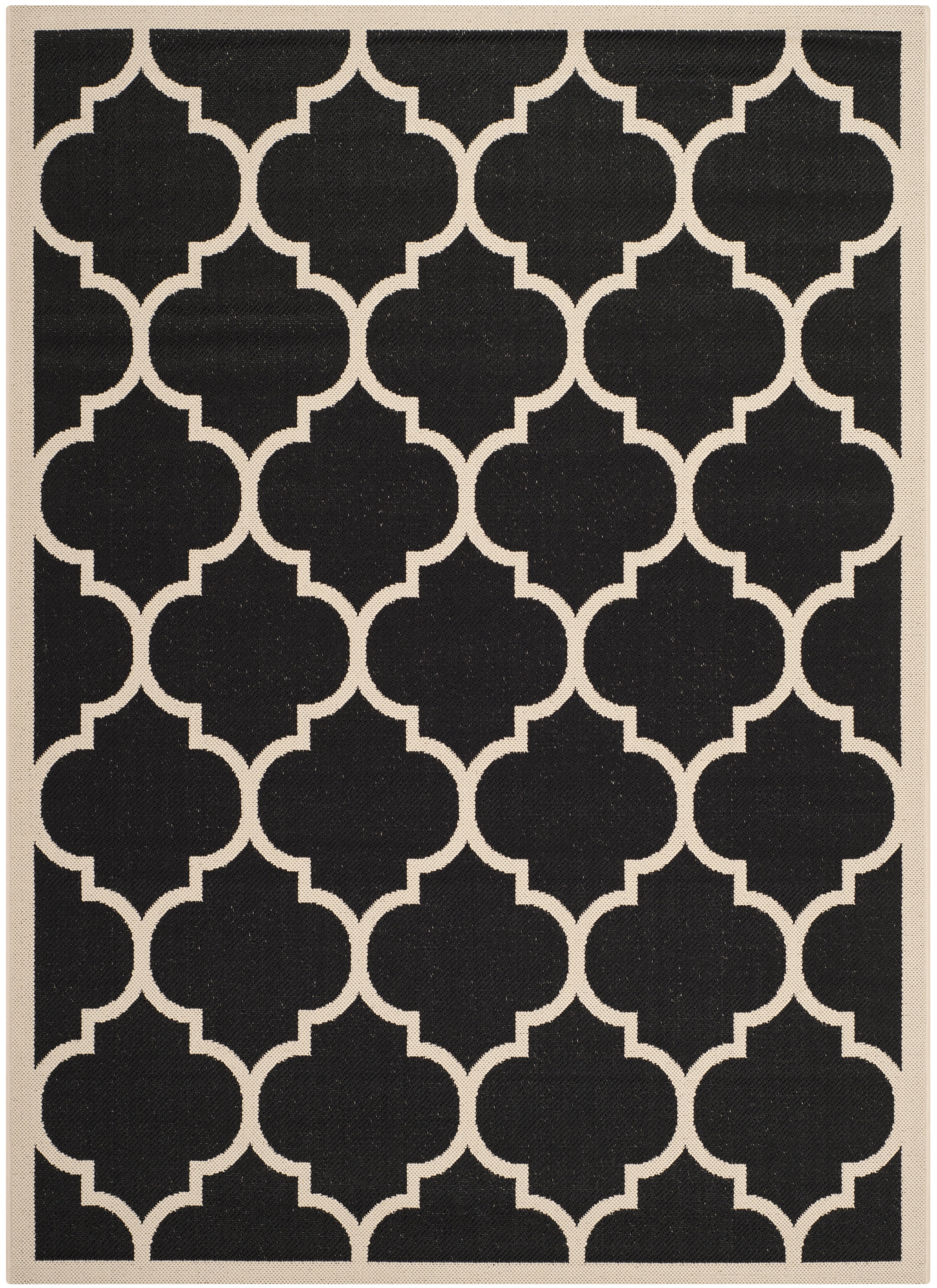 Safavieh Courtyard Alyssa Geometric Indoor/Outdoor Area Rug, Black/Beige, 4' x 5'7"