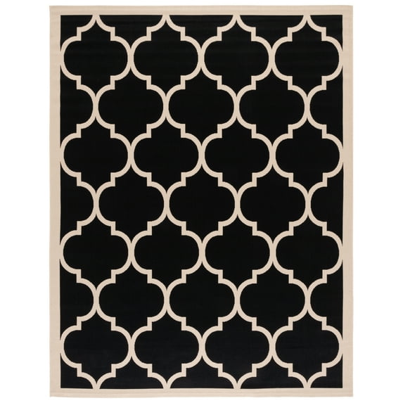 Safavieh Courtyard Alyssa Geometric Indoor/Outdoor Area Rug, Black/Beige, 8' x 11'