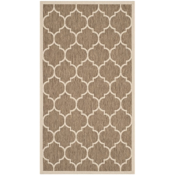 Safavieh Courtyard Alyssa Geometric Indoor/Outdoor Area Rug, Brown/Bone, 2'7" x 5'
