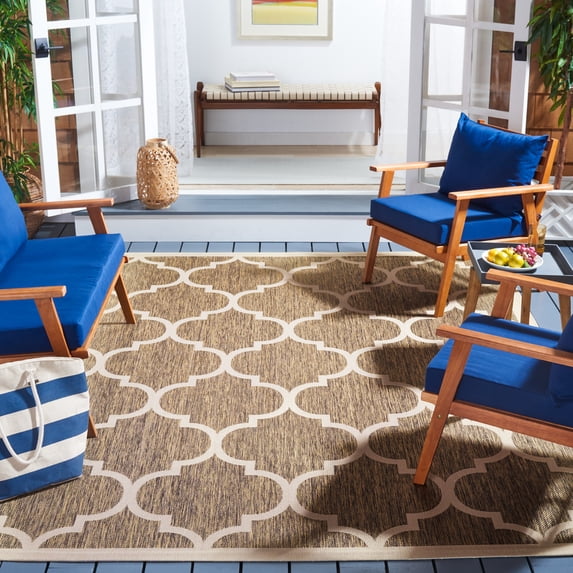 Safavieh Courtyard Alyssa Geometric Indoor/Outdoor Area Rug, Brown/Bone, 8' x 10'