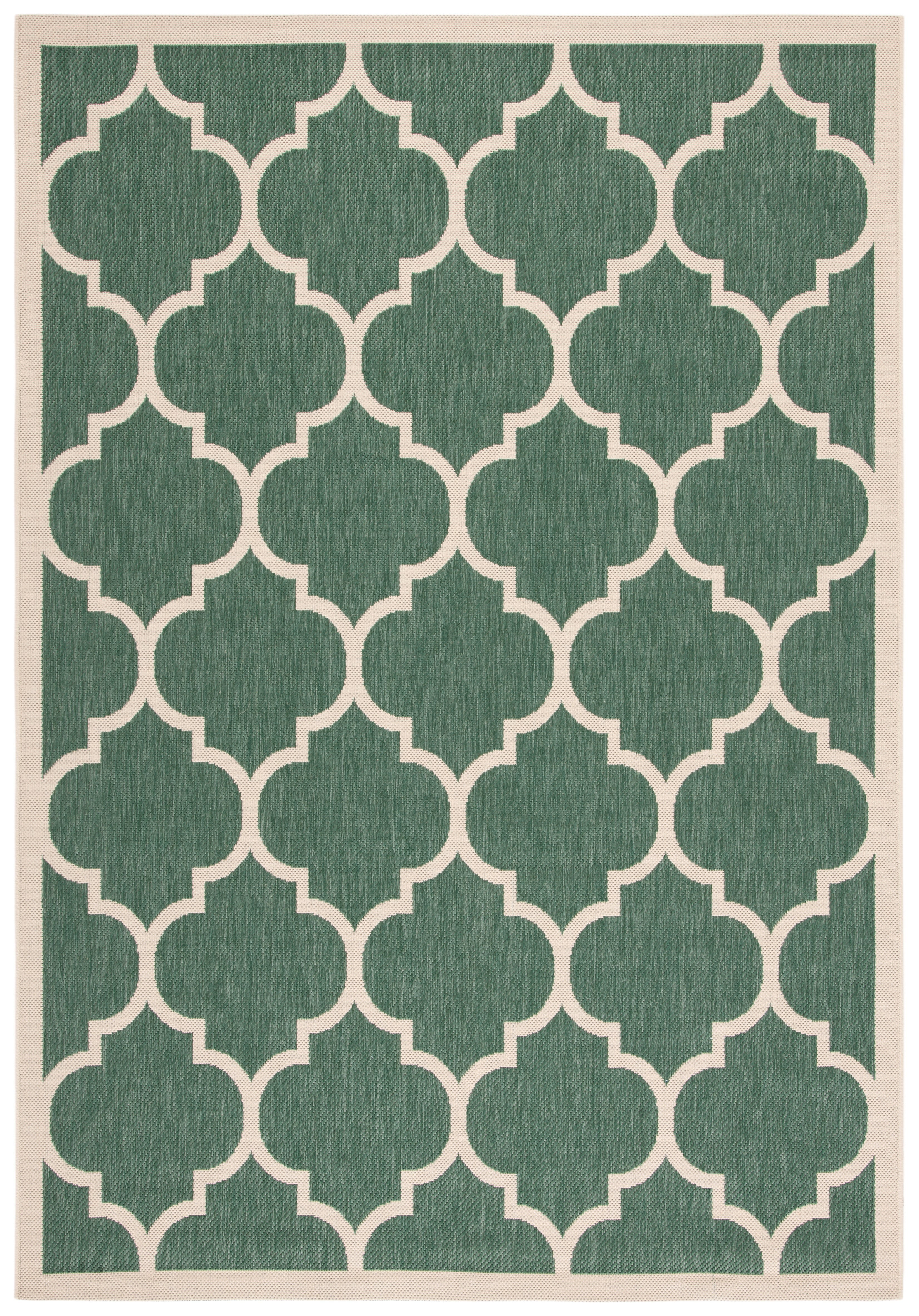 Safavieh Dark Green and Beige Geometric Indoor/Outdoor Rug
