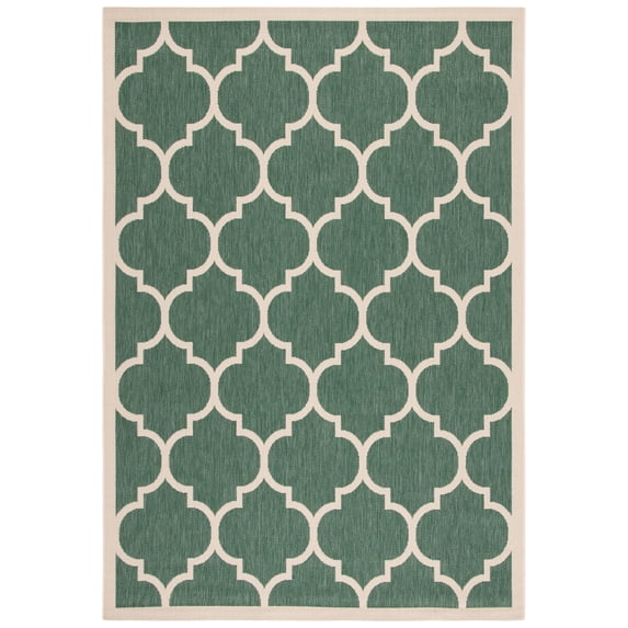 Safavieh Courtyard Alyssa Geometric Indoor/Outdoor Area Rug, Dark Green/Beige, 5'3" x 7'7"