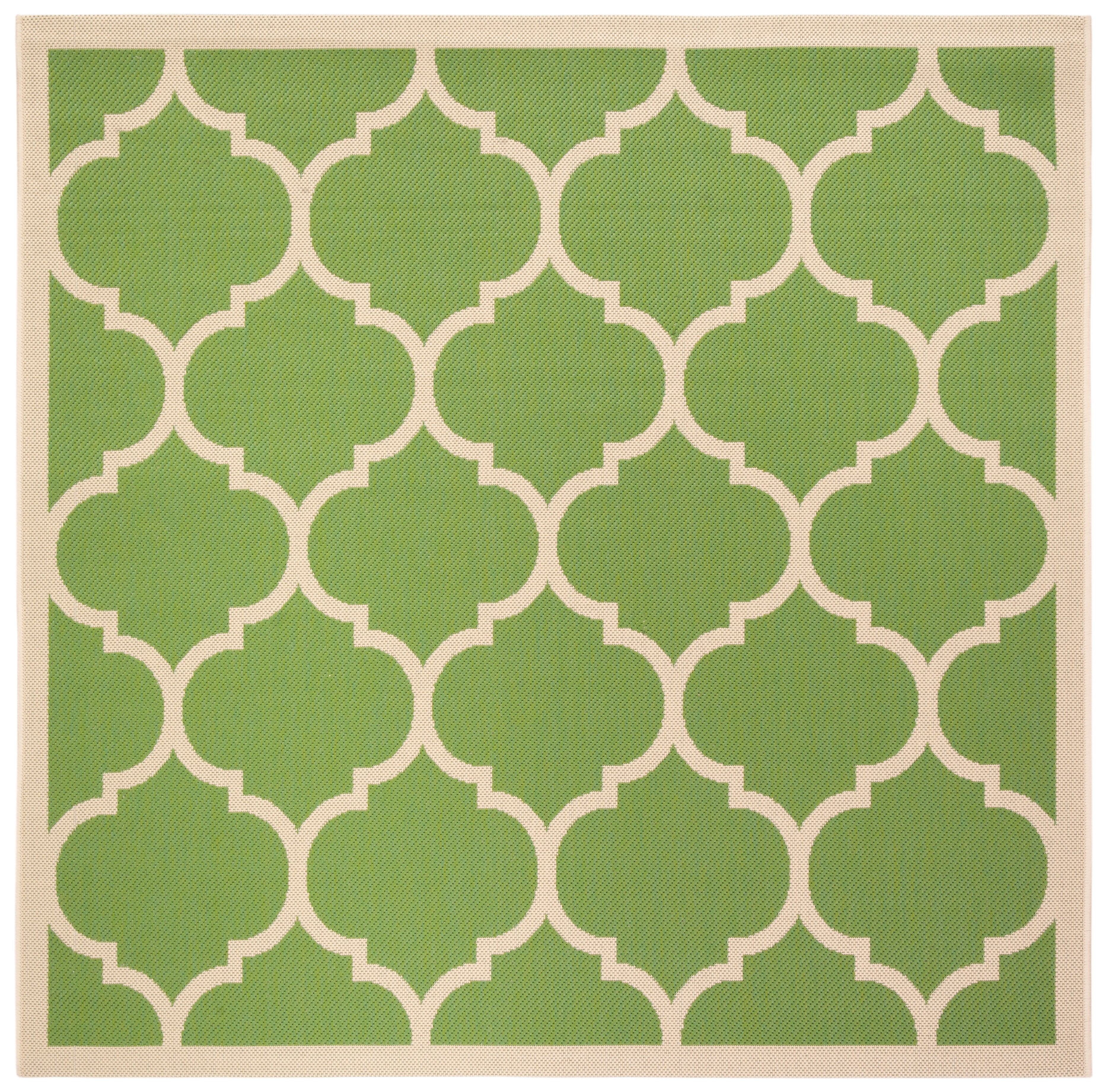 Safavieh Courtyard Alyssa Geometric Indoor/Outdoor Area Rug, Green/Beige, 4' x 4' Square