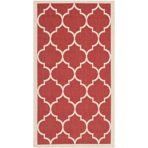 Safavieh Courtyard Alyssa Geometric Indoor/Outdoor Area Rug, Red/Bone, 2' x 3'7"