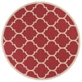 thumbnail image 1 of Safavieh Courtyard Alyssa Geometric Indoor/Outdoor Area Rug, Red/Bone, 6'7" x 6'7" Round, 1 of 12