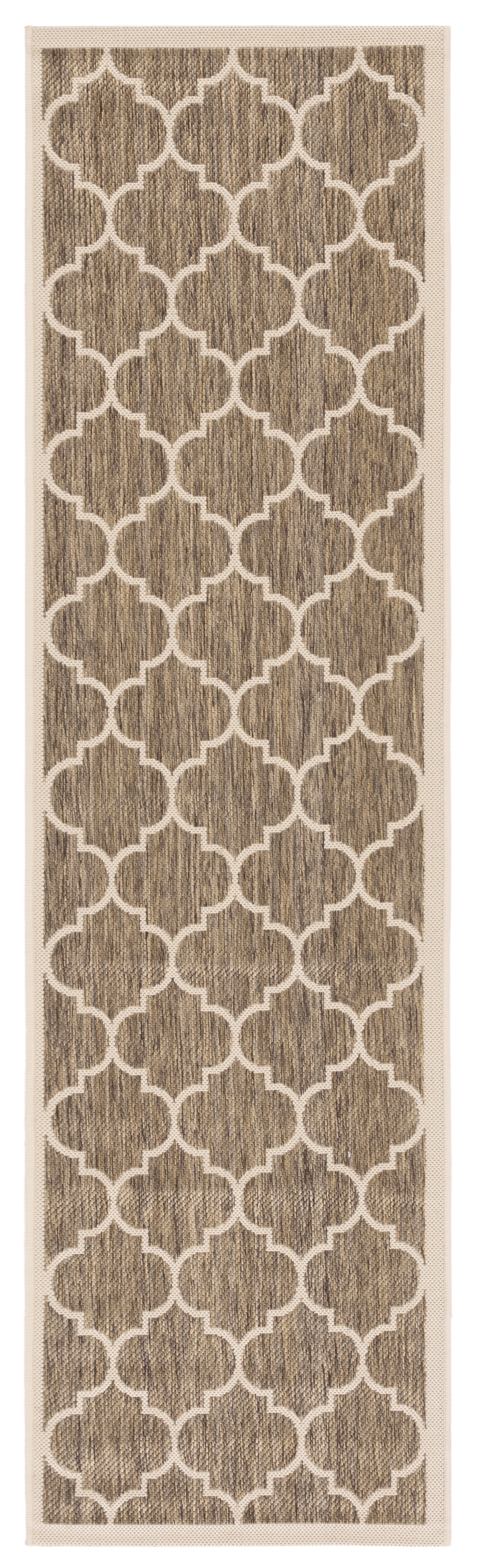Safavieh Courtyard Alyssa Geometric Indoor/Outdoor Runner Rug, Brown/Bone, 2'3" x 12'