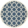 thumbnail image 1 of SAFAVIEH Courtyard Amanda Geometric Indoor/Outdoor Area Rug, 5'3" x 5'3" Round, Navy/Beige, 1 of 4