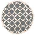 thumbnail image 1 of SAFAVIEH Courtyard Amanda Geometric Indoor/Outdoor Area Rug, 6'7" x 6'7" Round, Anthracite/Beige, 1 of 10