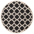 thumbnail image 1 of SAFAVIEH Courtyard Amanda Geometric Indoor/Outdoor Area Rug, Black/Beige, 4' x 4' Round, 1 of 11