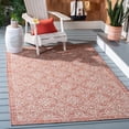 thumbnail image 1 of Safavieh Courtyard Amber Damask Indoor/Outdoor Area Rug, Rust/Light Gray, 5'3" x 7'7", 1 of 9