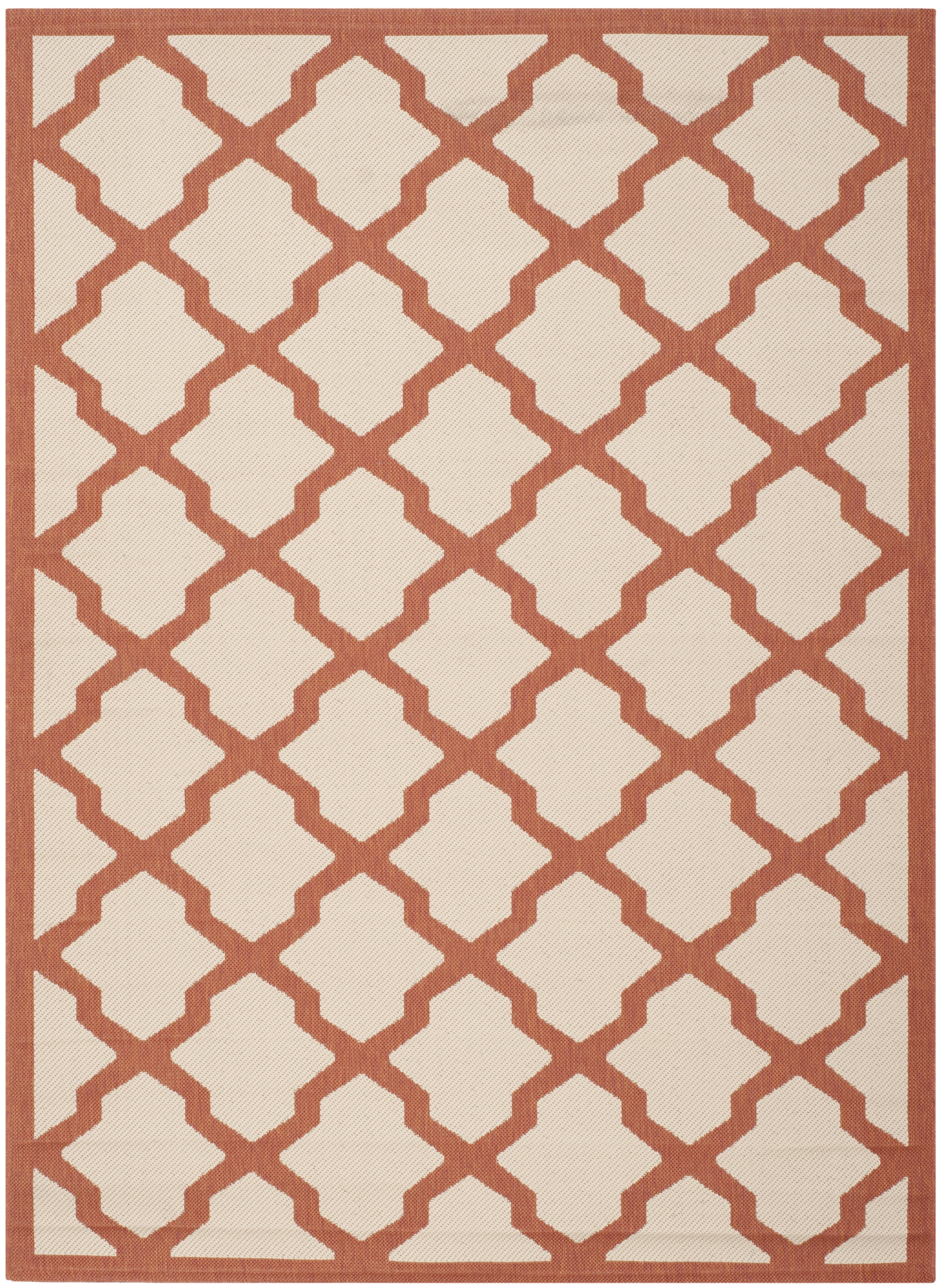 Safavieh Courtyard Amber Geometric Indoor/Outdoor Area Rug, Beige/Terracotta, 5'3" x 7'7"