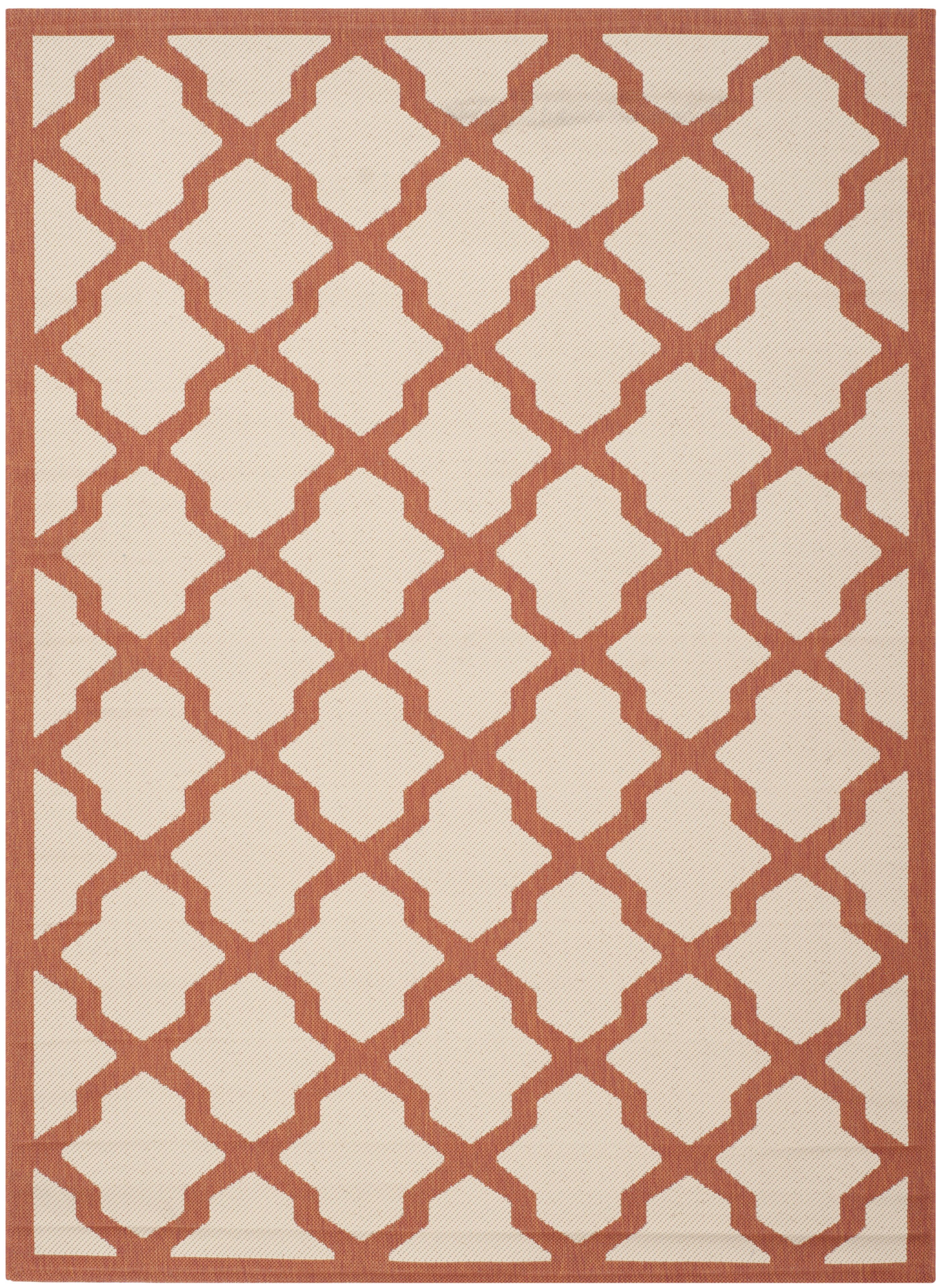 Courtyard Amber Geometric Indoor/Outdoor Area Rug, Beige/Terracotta, 5'3" x 7'7" at Walmart